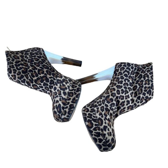 CHIARA FERRAGNI 130MM LEOPARD PRINTED ANKLE BOOTS 10 - Picture 5 of 9